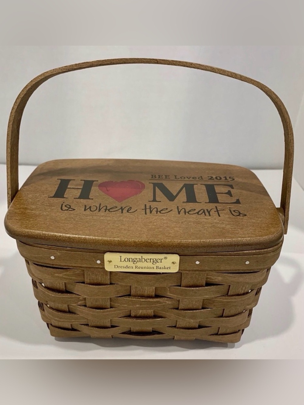 2015 Dresden Reunion Basket w Lid “Home is Where the Heart Is” Longaberger